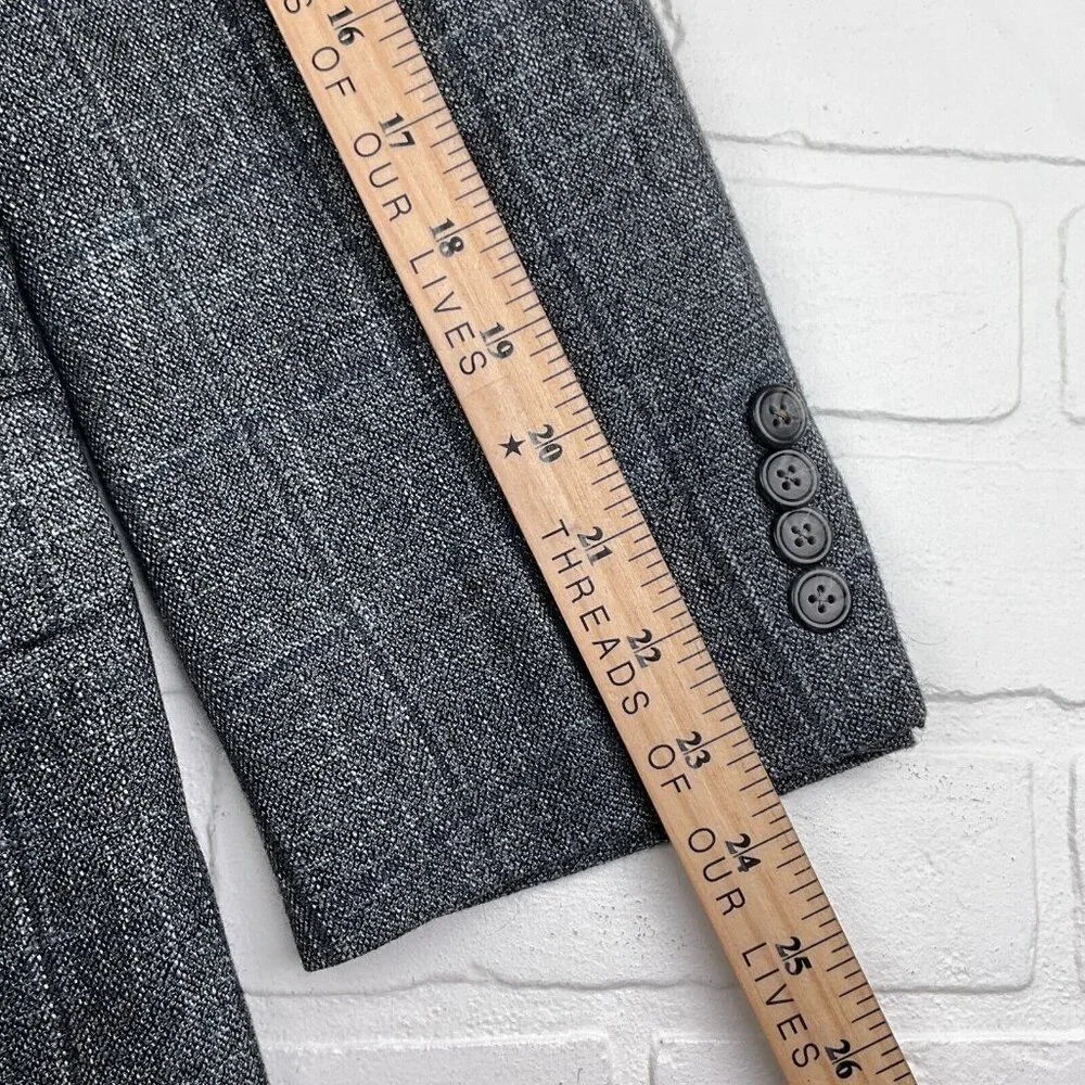 Hart Schaffner Marx Blazer Men 42R Gray Blue Plaid‎ Gold Trumpeter Carlanda USA